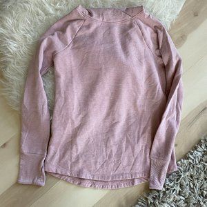 Layers Athletic Hoodie with Thumb Holes Light Pink